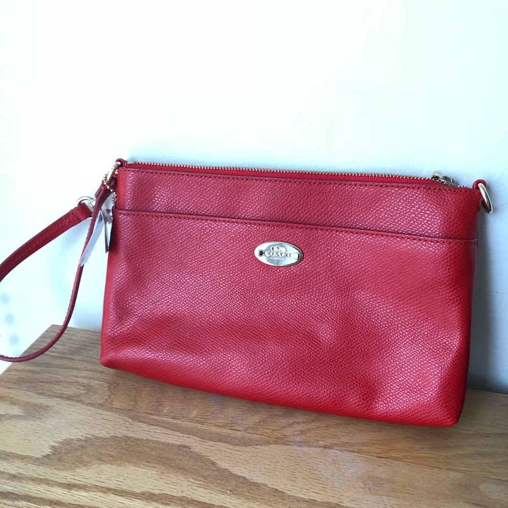 Red Coach clutch/wristlet